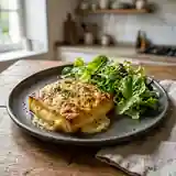 Pavé de Cantal Grillé au Four, Sauce Moutarde et Herbes