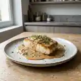 Pavé de poisson à la crème onctueuse au café