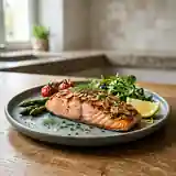 Pavé de saumon en croûte d'amandes croustillante
