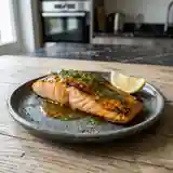 Saumon grillé laqué au safran et citron