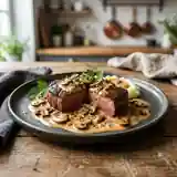 Pavés de Bison à la Sauce Stroganov Crémeuse