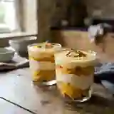 Pêches fondantes et crème onctueuse au miel
