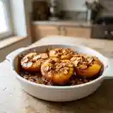 Pêches Rôties au Miel et Amandes Croquantes