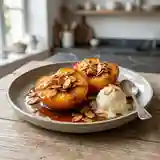 Pêches rôties aux amandes et au cognac : dessert gourmand et raffiné