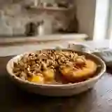 Pêches Rôties et Crumble d'Avoine