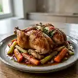 Perdreaux rôtis au verjus et légumes de saison