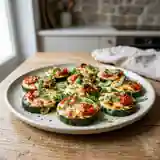 Petites pizzas savoureuses à la grosse courgette
