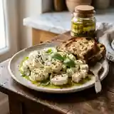 Petits chèvres marinés savoureux pour apéritif