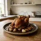Pigeon rôti au foie gras et ail parfumé : recette gourmande et raffinée