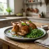 Pigeons farcis aux petits pois frais, recette gourmande et raffinée