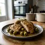 Pintade rôtie aux olives vertes et herbes de Provence