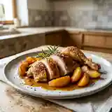 Pintade Rôtie aux Pêches Blanches : Recette Gourmande et Facile