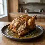 Pintade Rôtie Farcie à la Mousse de Foie d'Oie, Recette Gourmande et Raffinée