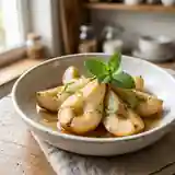 Poires fraîches à la menthe : dessert léger et rafraîchissant