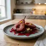 Poires pochées à la gelée de vin rouge épicé : dessert raffiné et gourmand