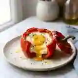 Poivron rôti au chèvre et cœur coulant