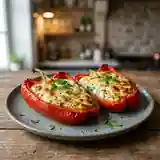 Poivrons farcis au fromage frais ail et fines herbes : recette savoureuse et facile