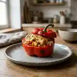 Poivrons farcis au poulet et tomates : recette savoureuse et facile