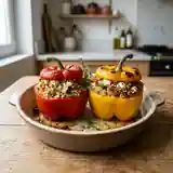 Poivrons farcis au quinoa et légumes méditerranéens : recette estivale savoureuse