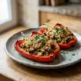 Poivrons farcis aux aubergines et anchois : recette savoureuse et facile