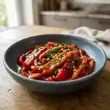 Poivrons Rouges Grillés Fondants et Marinés