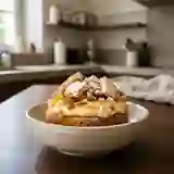 Polonaise fondante au rhum et meringue
