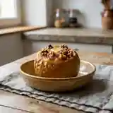 Pommes au four garnies à la confiture de coings et noix croquantes