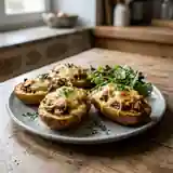 Pommes de terre farcies à la chair à saucisse et champignons savoureux