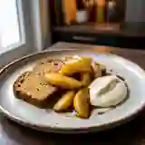 Pommes fondantes, pain d'épices et crème vanille