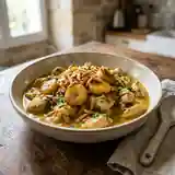 Poulet Coco Crémeux et Bananes Caramélisées