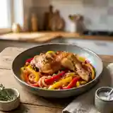 Poulet confit aux poivrons fondants : recette savoureuse et facile