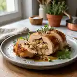 Poulet farci au foie gras fondant