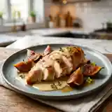 Poulet fondant à la vanille et figues caramélisées