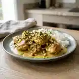 Poulet fondant aux pistaches et épices douces