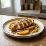 Poulet fondant aux pommes caramélisées : recette savoureuse et facile