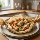 Poulet fondant en papillote citronnée