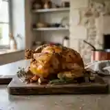 Poulet gascon rôti à l'ail et au thym