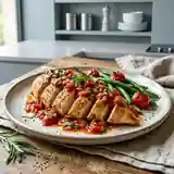 Poulet rôti à l'estragon et sa sauce tomate maison