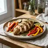 Poulet rôti au citron et légumes