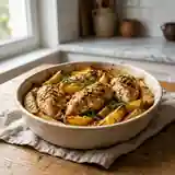 Poulet rôti au citron et pommes de terre fondantes