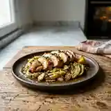 Poulet rôti au fenouil fondant et aux herbes fraîches