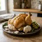 Poulet rôti au sel et herbes aromatiques