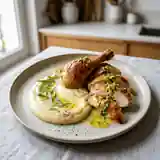 Poussin Rôti, Purée Satinée au Céleri et Estragon