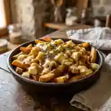 Poutine Québécoise Traditionnelle : Frites, Fromage en Crottes et Sauce Brune Maison