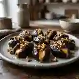 Pruneaux rôtis au Brunost caramélisé et miel