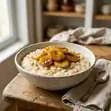 Pudding de riz crémeux aux bananes caramélisées