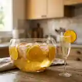 Punch festif au champagne et vin blanc : recette facile et rafraîchissante