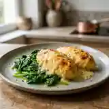 Quenelles fondantes au parmesan et épinards