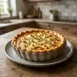 Quiche au fromage de chèvre fondant et herbes fraîches