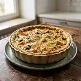 Quiche au saumon frais et champignons fondants